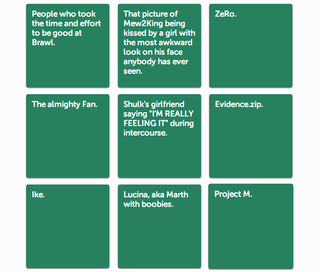 Illustration for article titled Smash Bros. Fans Have Some Great Ideas For Cards Against Humanity